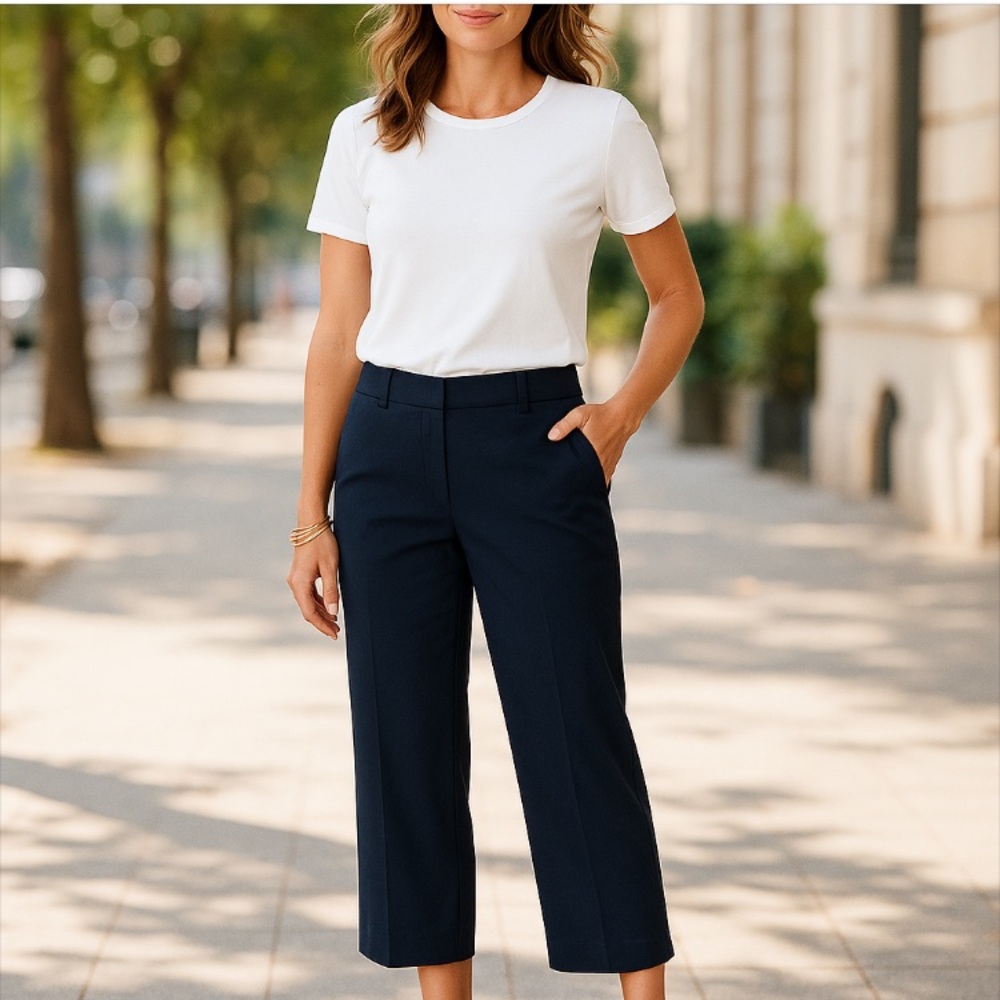 Talbots Women's Chelsea Black Cropped Pants - Size 10P